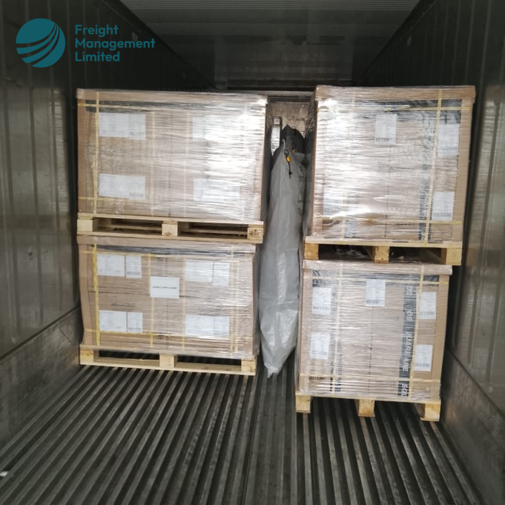Pharmaceutical cargo loaded inside a reefer container by FML