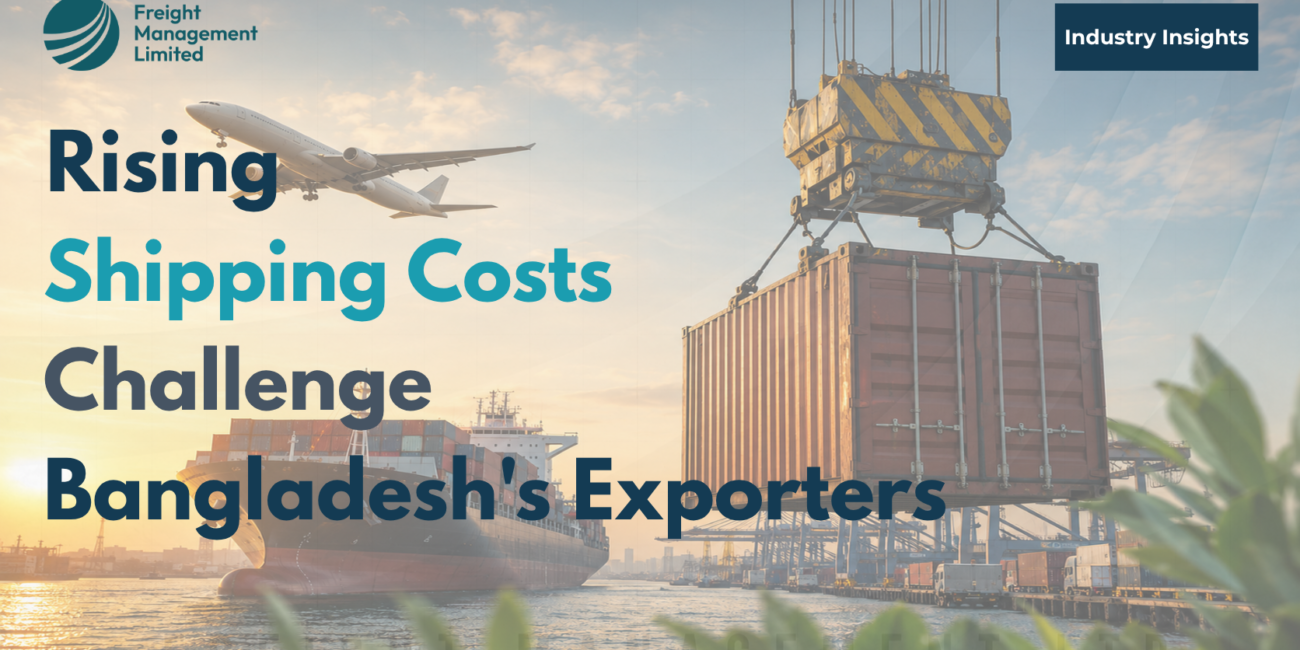 Container ship, cargo aircraft and crane handling export cargo at a seaport.